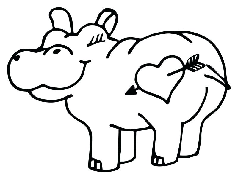 800x604 Coloring Pages Of Cute Hippos Animal Awesome Hippo With Regard