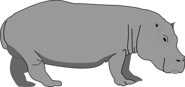 600x284 Hippopotamus Free Vector In Open Office Drawing