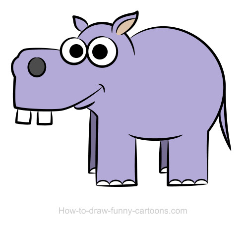 496x454 Huge Collection Of 'cartoon Hippo Drawing' Download More Than