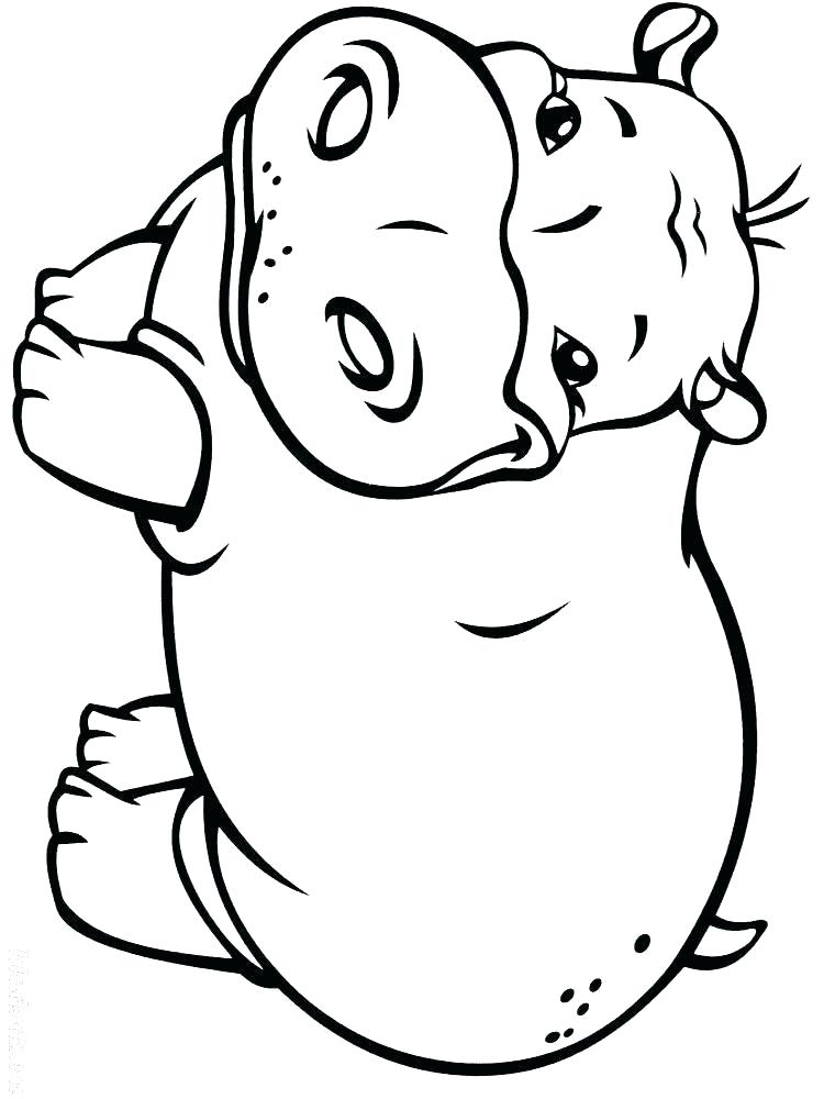 750x1000 Coloring Pages Hippo Hippopotamus To Print Betterfor