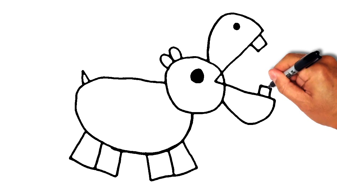 1280x720 How To Draw A Simple Hippo