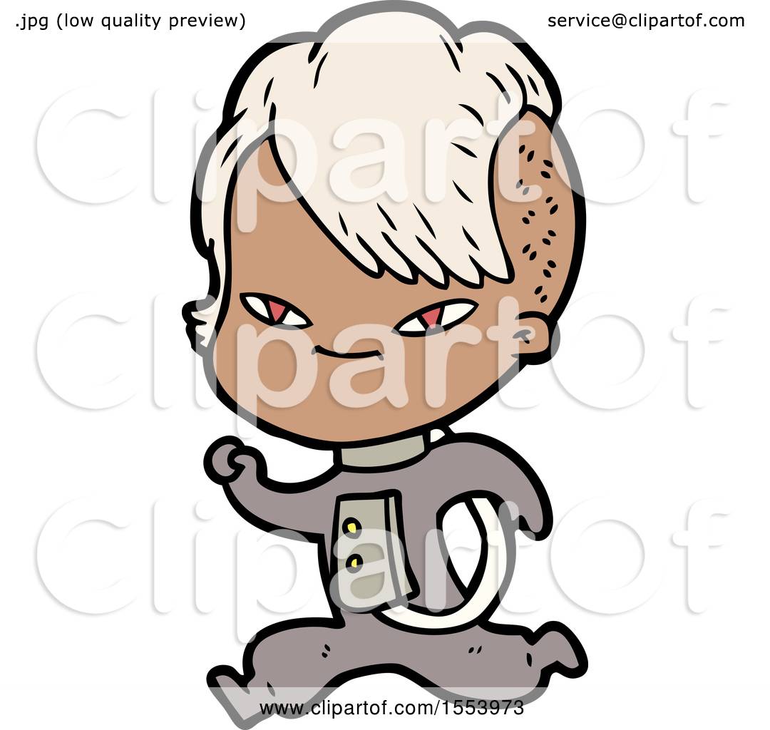 1080x1024 Cute Cartoon Girl With Hipster Haircut