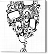 163x186 hipster doodle monster appears in cigarette smoke doodle art print