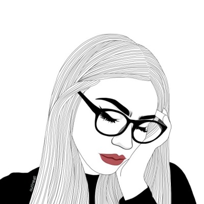 400x400 Huge Collection Of 'girl Outline Drawing' Download More Than