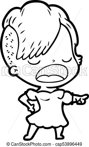 285x470 Cartoon Cool Hipster Girl Talking