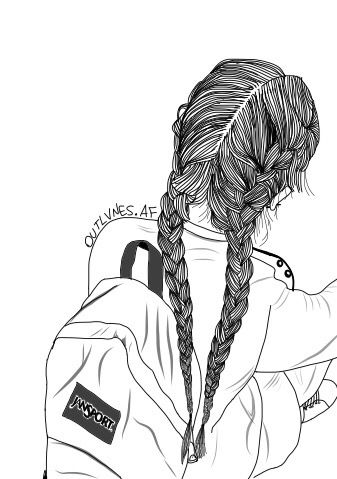 337x479 Outlines Tumblr Girl Drawing, Tumblr