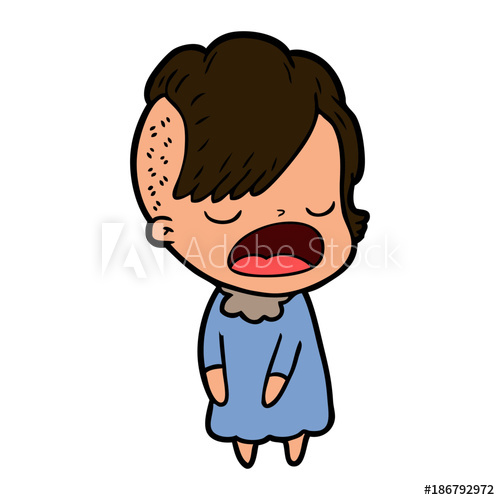 500x500 Cartoon Cool Hipster Girl Talking