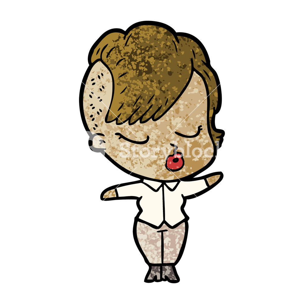 1000x1000 Cartoon Pretty Hipster Girl Royalty Free Stock Image