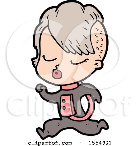 450x470 Cartoon Pretty Hipster Girl