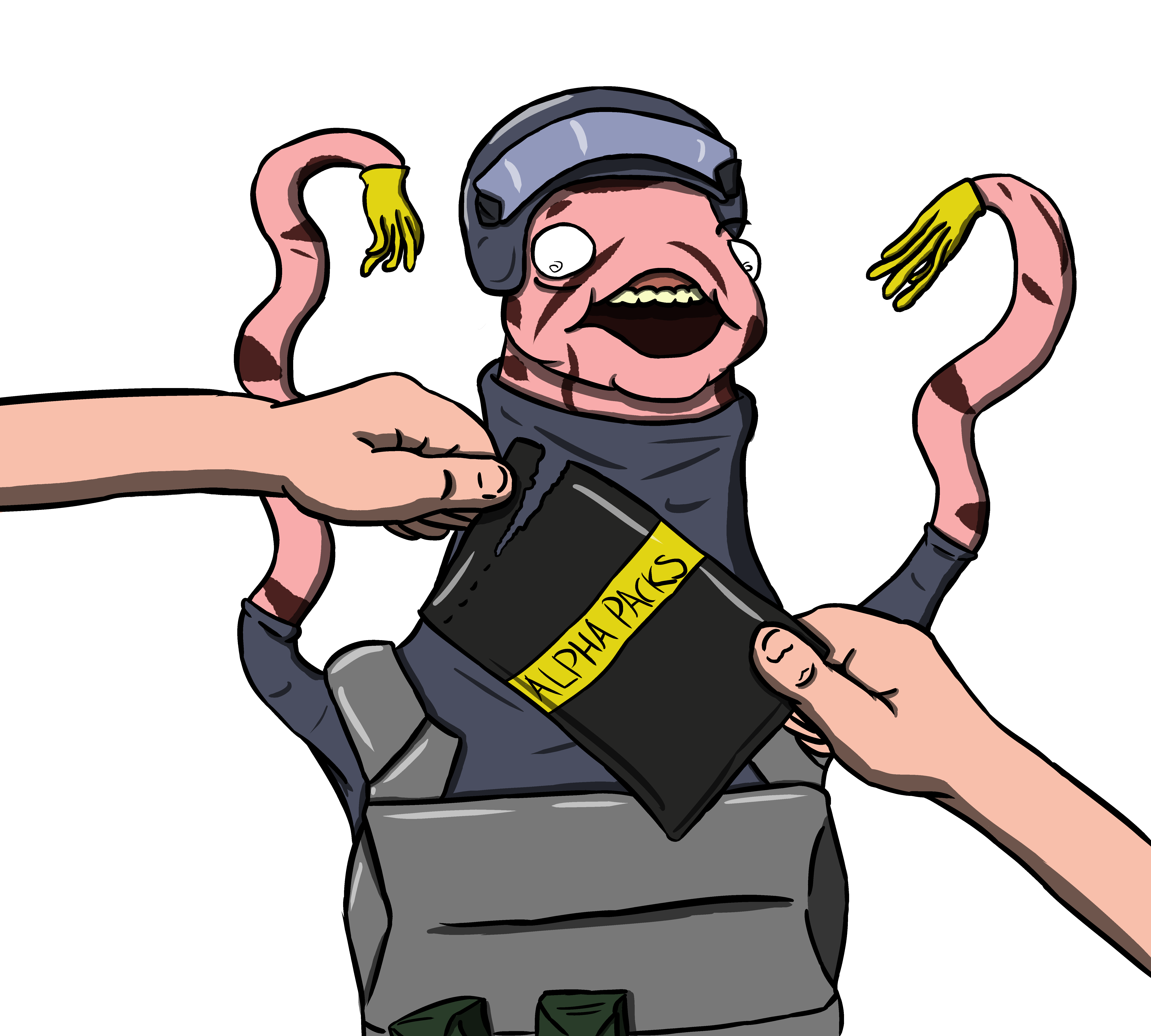 6340x5708 For Hire Drawing Crazy Cartoon Character