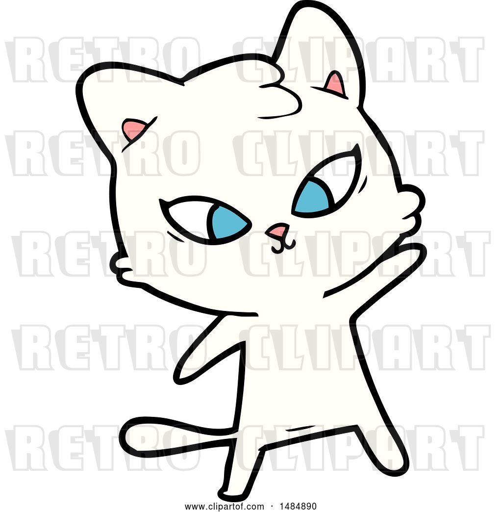 1024x1044 Vector Clip Art Of Retro Cute Cartoon Cat
