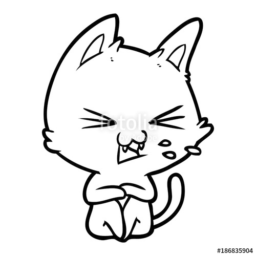 500x500 cartoon cat hissing stock image and royalty free vector