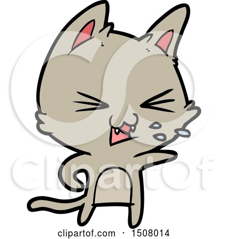 450x470 cartoon cat hissing