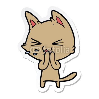 400x400 sticker of a cartoon cat hissing buy photos ap images detailview