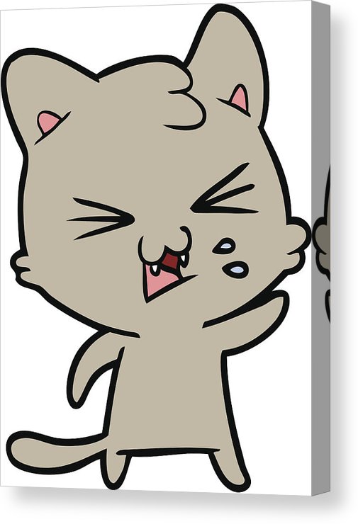 505x740 cartoon hissing cat canvas print canvas art