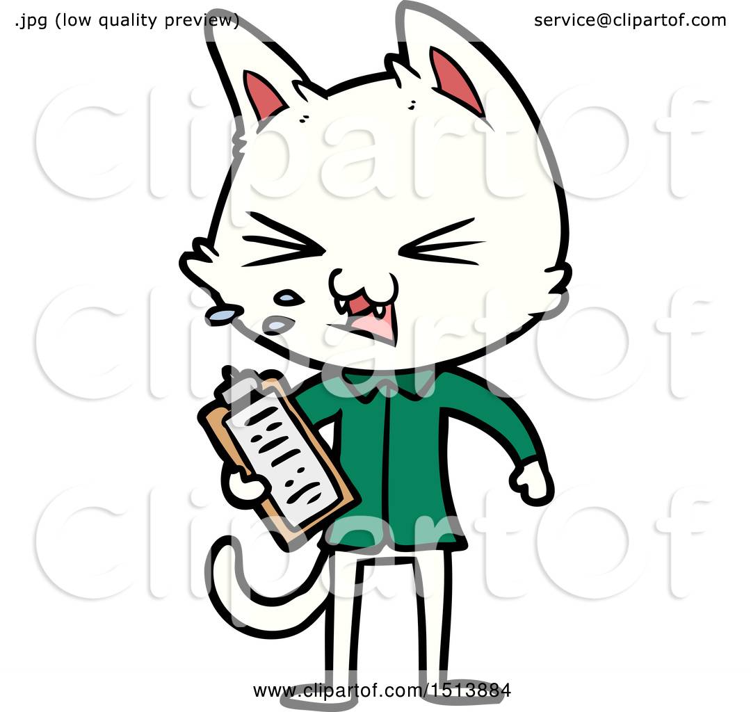 1080x1024 cartoon salesman cat hissing