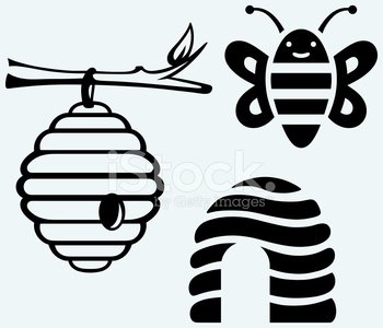 350x300 Honey Bees And Hive Stock Vectors
