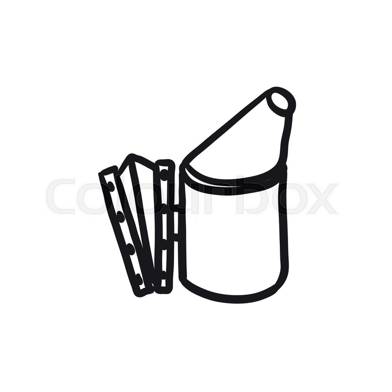 800x800 bee hive smoker sketch icon for web, stock vector colourbox