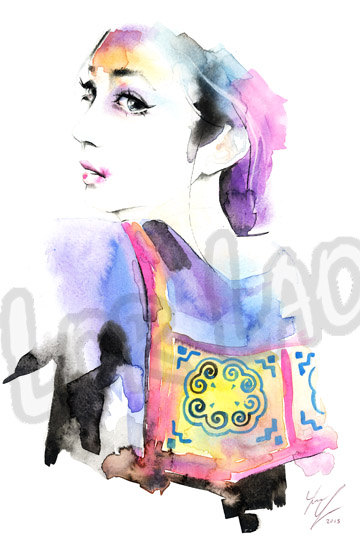 360x556 Hmong Art Painting Watercolor Woman Poster Prints