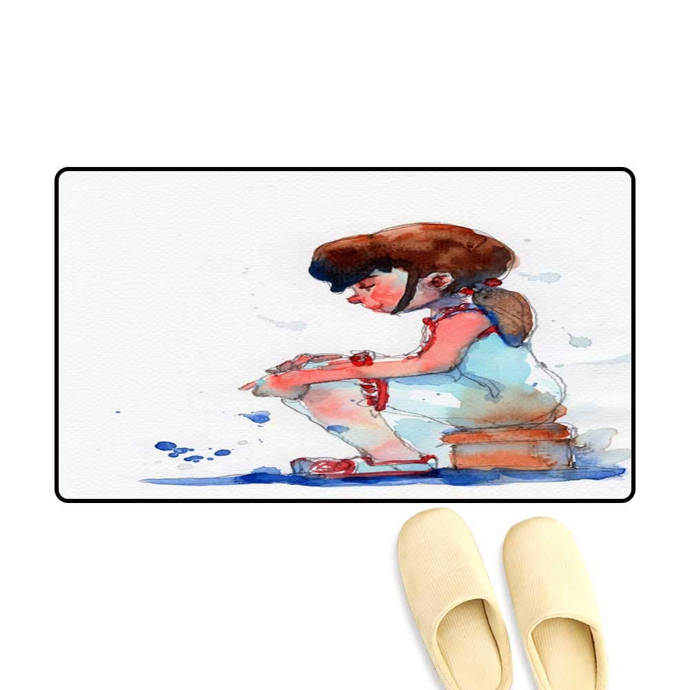 1000x1000 Bath Mats For Floors Watercolor Painting Illustration