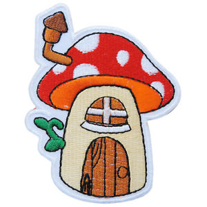 300x300 mushroom red treehouse hobbit hole cartoon kids children iron