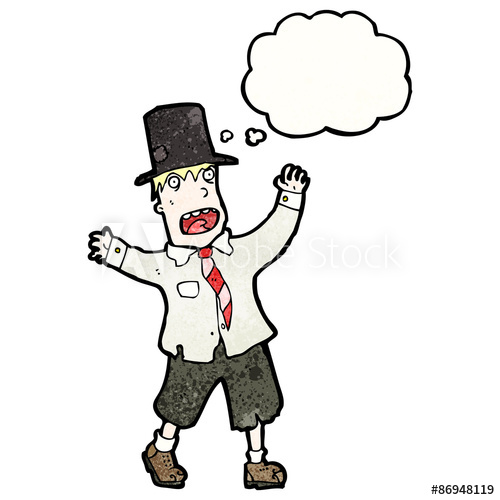 500x500 Cartoon Crazy Hobo Man In Top Hat