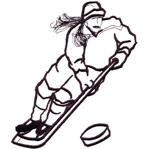 500x500 Girl Hockey Player Drawing