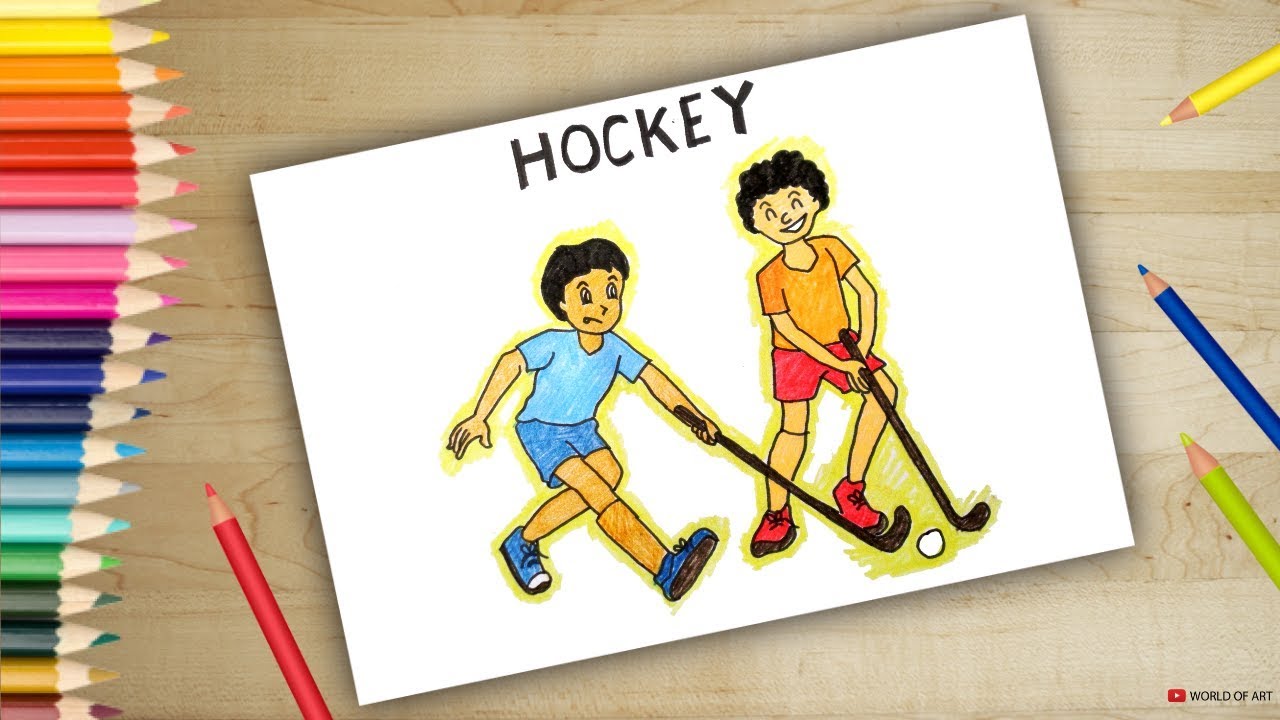 1280x720 How To Draw Scenery Of Playing Hockey