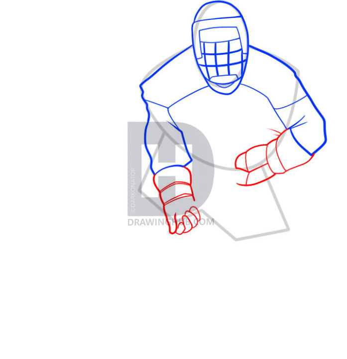 697x720 How To Draw A Hockey Player, Step