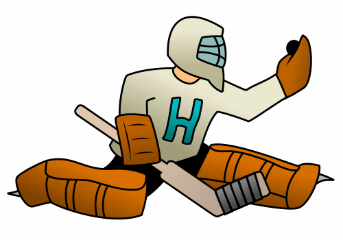 500x350 drawing a cartoon hockey goaltender