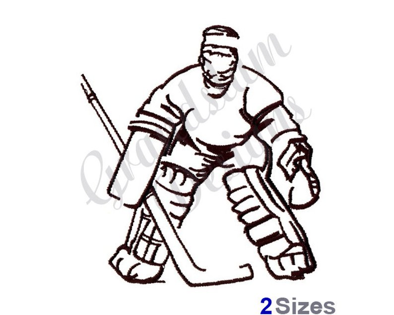 794x636 Hockey Goalie Machine Embroidery Design Etsy