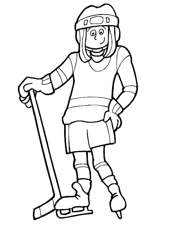 585x722 Hockey Player Coloring Pages