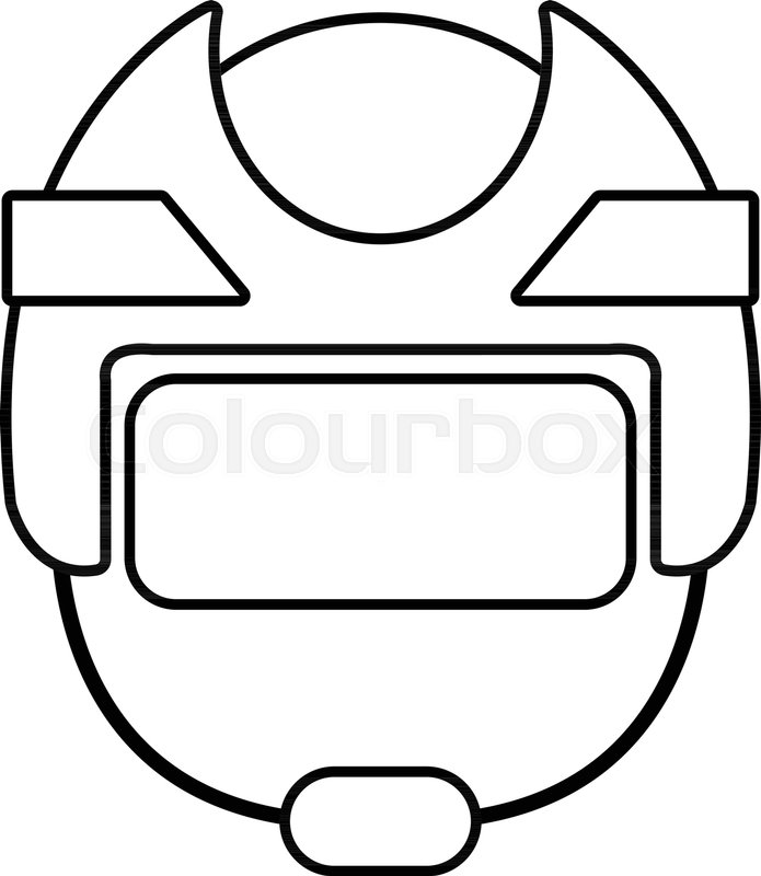 695x800 Hockey Helmet Icon Outline Stock Vector Colourbox