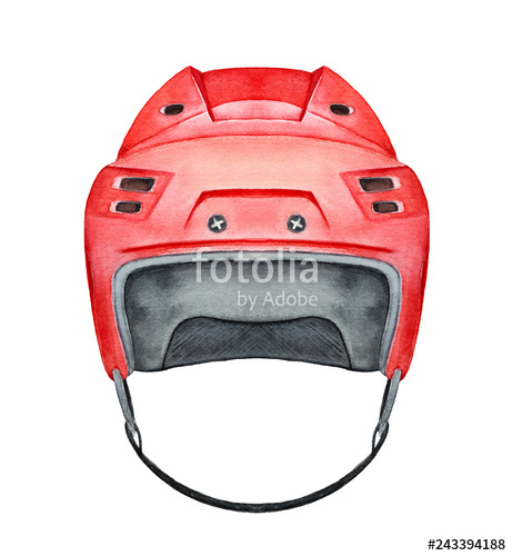 461x500 Hockey Helmet Watercolour Drawing, Classic Protective Gear One