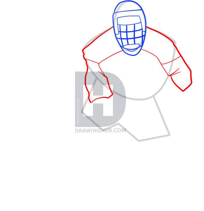 697x720 How To Draw A Hockey Player, Step