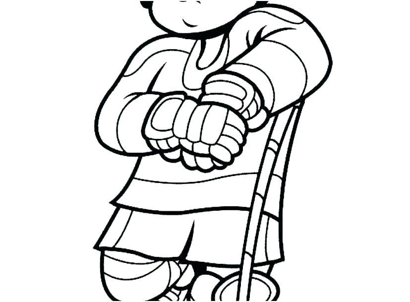 827x609 Hockey Coloring Pages Player