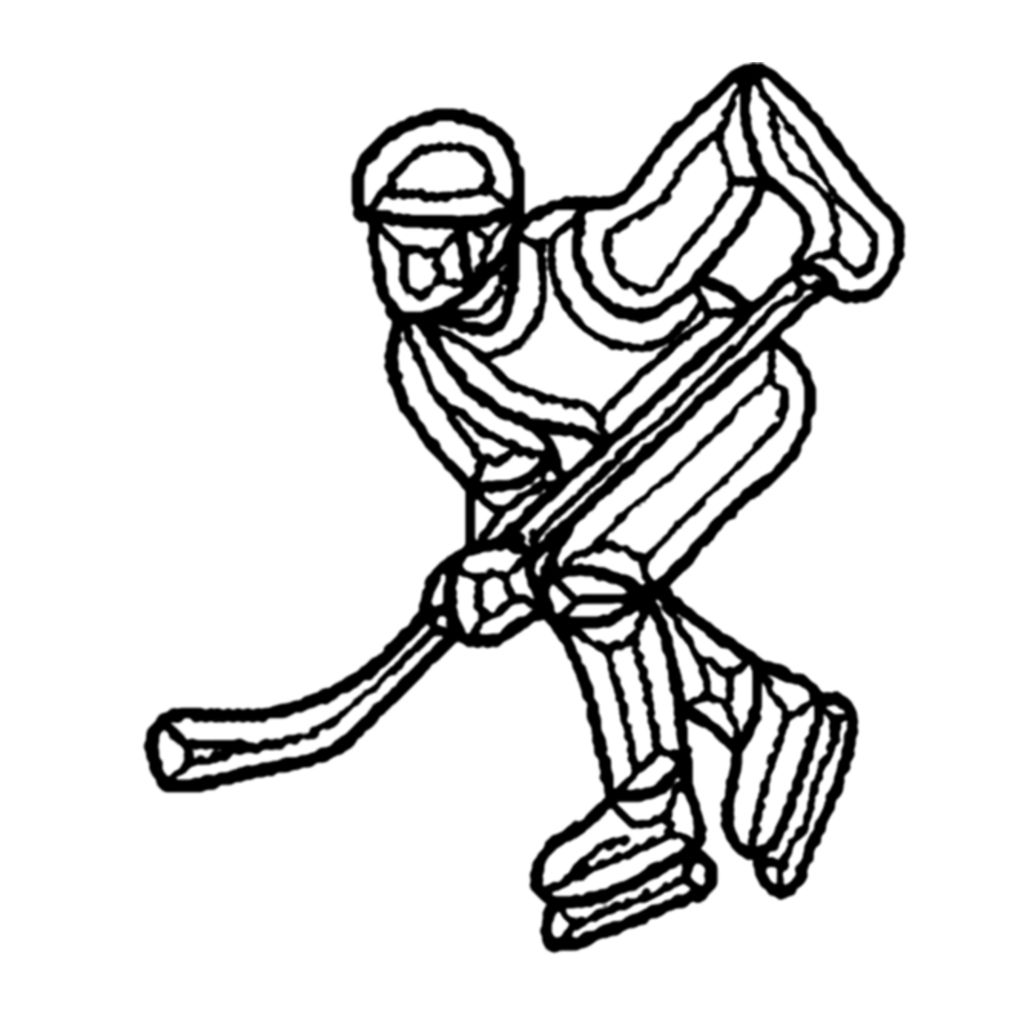 1024x1024 Hockey Player Clear Beveled Glass Cluster Glass House Store