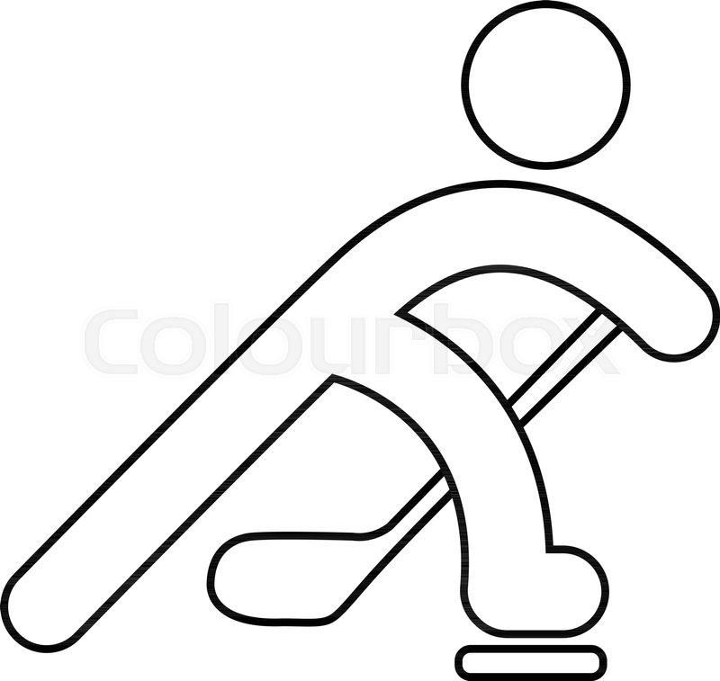 800x757 Hockey Player Icon Outline Stock Vector Colourbox