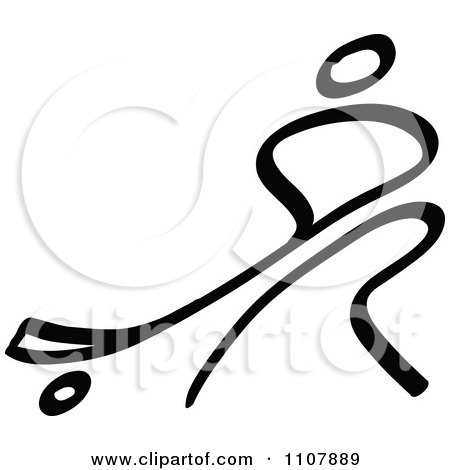450x470 Clipart Black And White Stick Drawing Of A Hockey Player