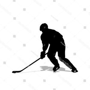 300x300 Stock Illustration Silhouette Ice Hockey Player Vector Drawing