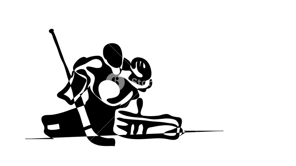 1000x562 Continuous Line Drawing Black And White Illustration Shows Hockey