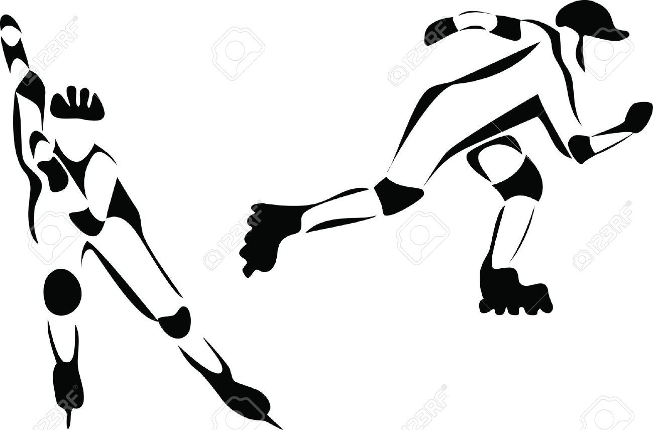 1300x856 Ice Hockey Skates Drawing