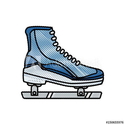 500x500 Drawing Ice Roller Skate Sport Image Vector Illustration