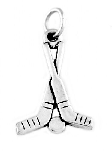373x502 Silver Hockey Goalie Sticks And Puck Charmpendant Ebay