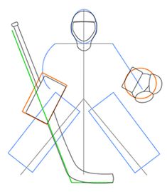 235x269 Drawing The Pads And Stick Of The Cartoon Hockey Goalie Rock