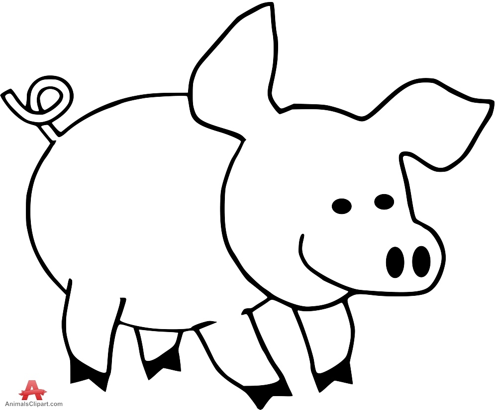 999x826 Hog Clipart Outline