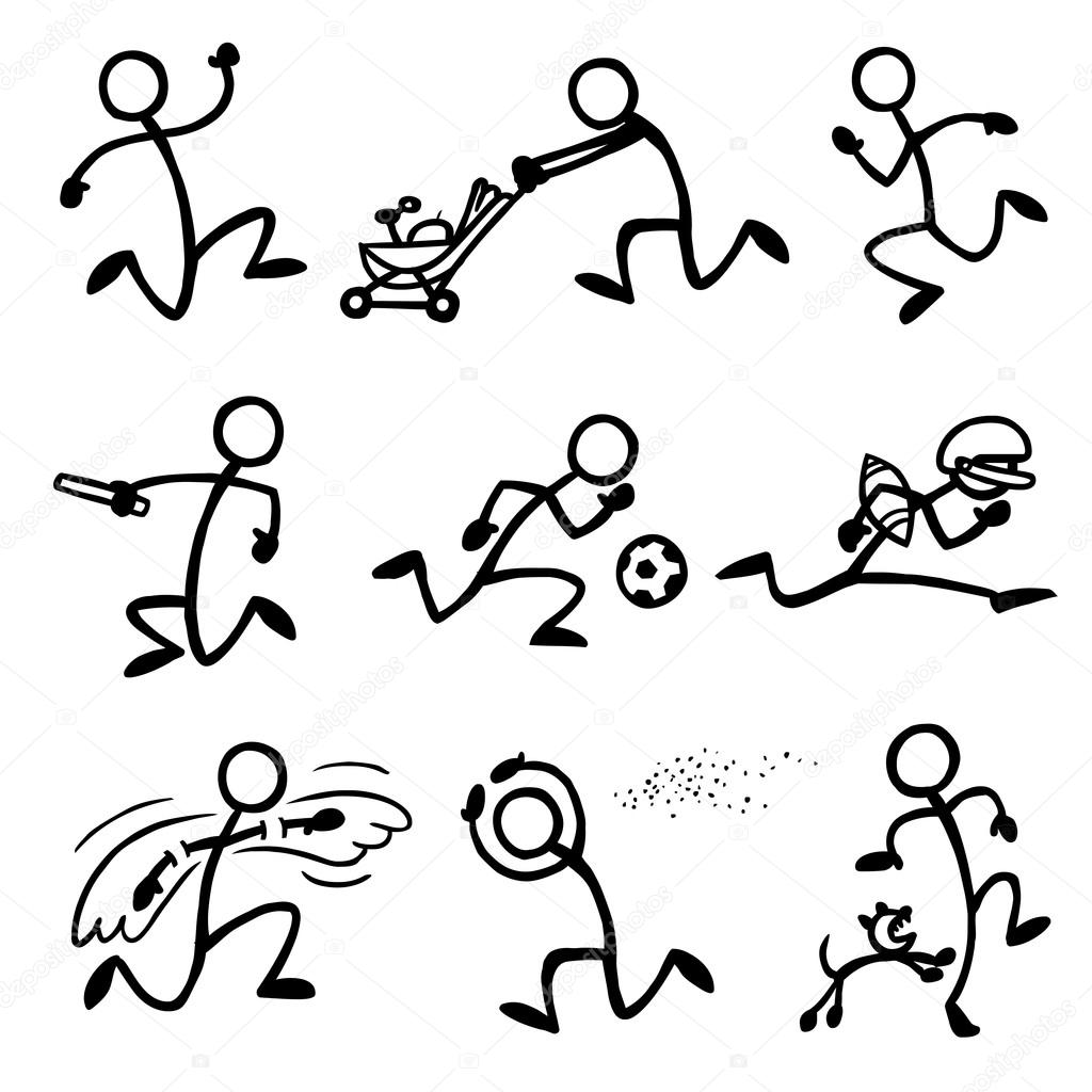 1024x1024 Runner Drawing Geometric Human Figure For Free Download