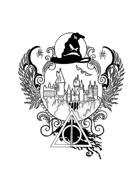 570x737 Harry Potter, Hogwarts, Zentangle, Art, Drawings, Pen And Ink