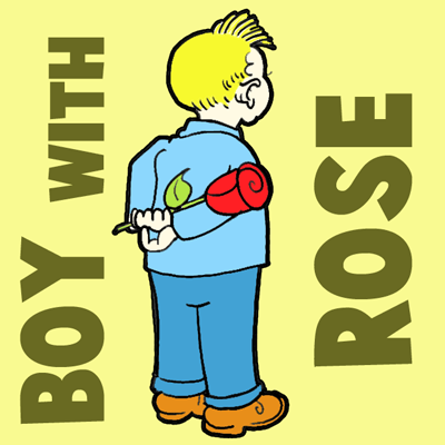 400x400 How To Draw A Boy Holding A Rose Behind His Back For Valentines