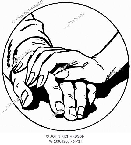430x475 Holding Hands Line Drawing Stock Photos And Images Age Fotostock